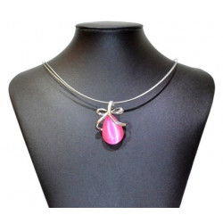 necklace cats eye pink