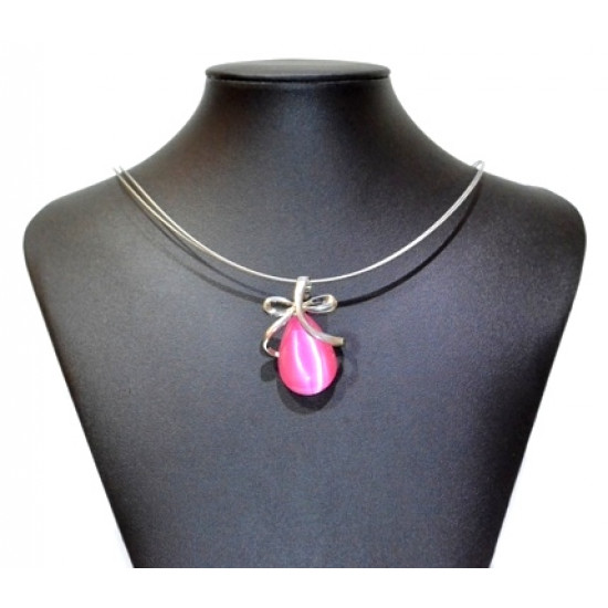 necklace cats eye pink