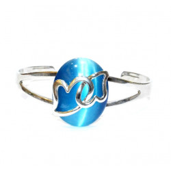 bracelet oeil de chat bleu