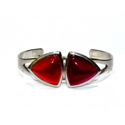cat eye bracelet red and fuchsia