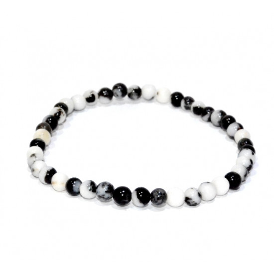 Zebra Marble Bracelet  4mm