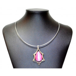 necklace cats eye pink