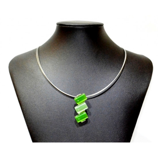 necklace cats eye green
