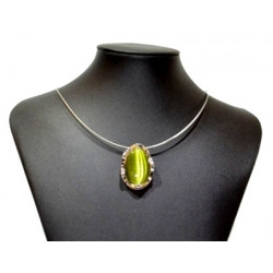 necklace cats eye green