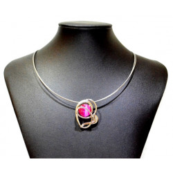 necklace cats eye pink