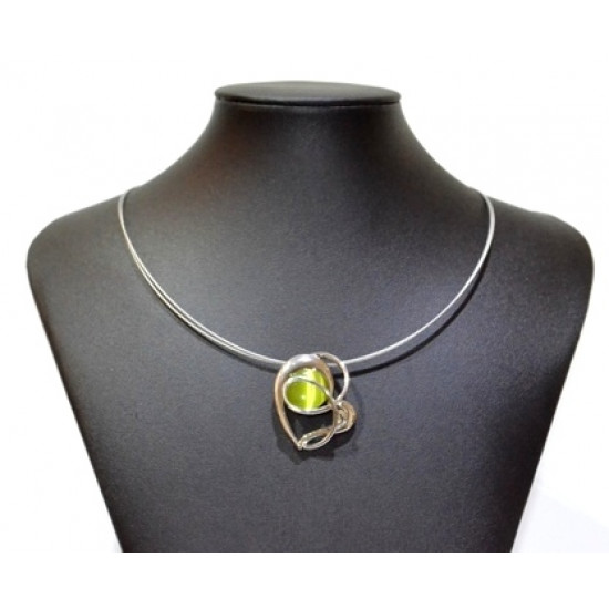 necklace cats eye green