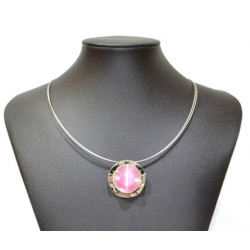 necklace cats eye pink