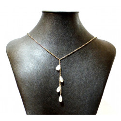 silver drop moonstone necklace