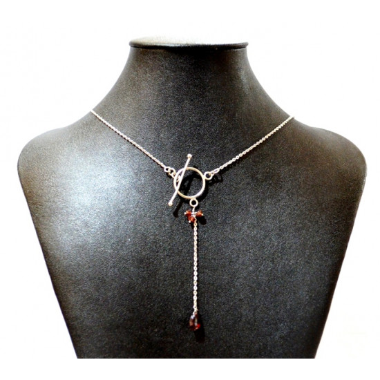 garnet drop necklace
