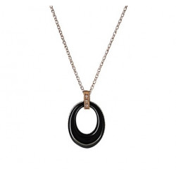 Black ceramic necklace cera07