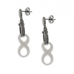 boucles d'oreilles ceramique infini blanche