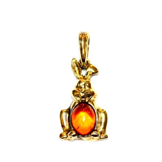 Vermeil Amber Pendant