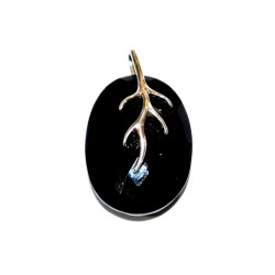 Sterling Silver Black Onyx Pendant P24-00