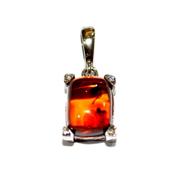 Sterling Silver Amber Pendant P26-00