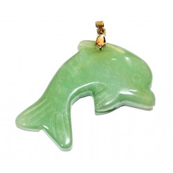 pendant green aventurine dolphin