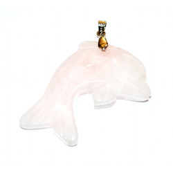 rose quartz dolphin pendant