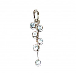 Sterling Silver Blue Topaz Pendant P30-01
