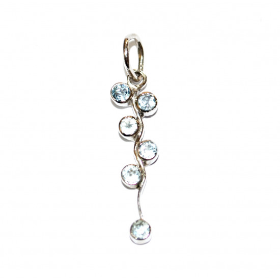 Sterling Silver Blue Topaz Pendant P30-01