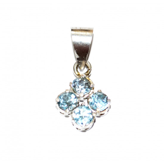 Sterling Silver Blue Topaz Pendant P30-00