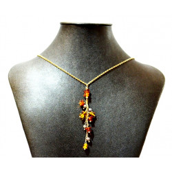 Silver amber necklace