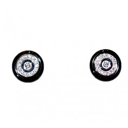 Ceramic and rhinestone earrings black