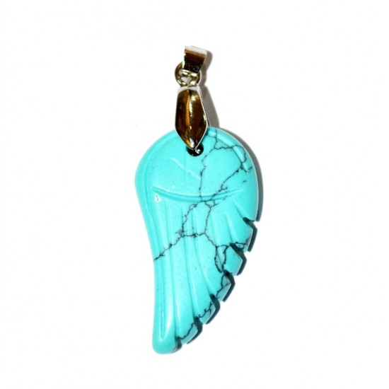 Howlite angel wings pendant