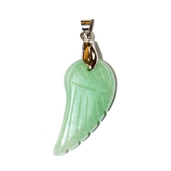 green aventurine angels wings pendant