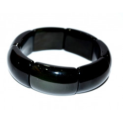 Long Rectangular Rainbow Obsidian Bracelet