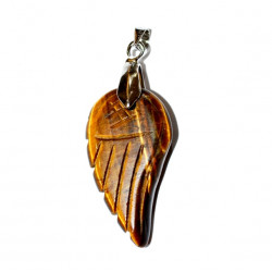 tigers eye angel wings pendant