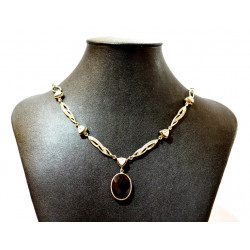 silver Black onyx necklace