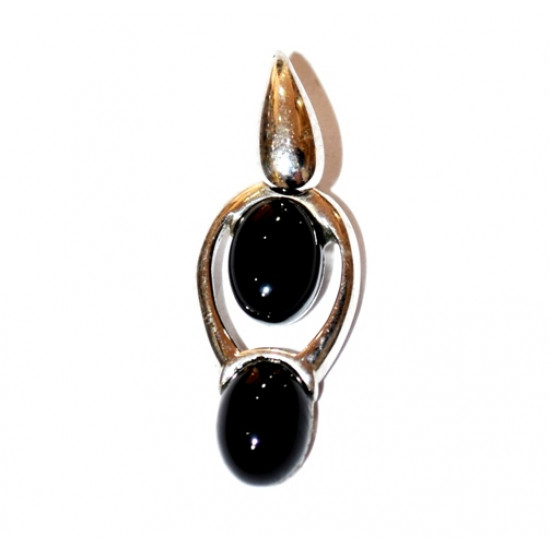 Sterling Silver Black Onyx Pendant P44-68