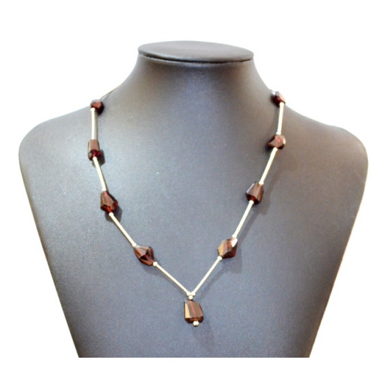 faceted garnet necklace