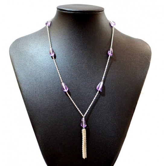 silver and amethyst necklace