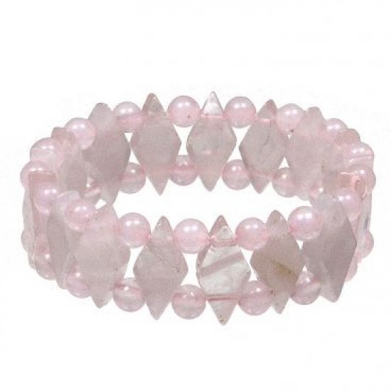 Diamond Shaped Rose Quartz Bracelet
