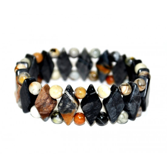 Diamond Shaped Picasso Jasper Bracelet