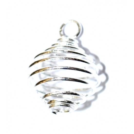 tumbled stone cage silver PM