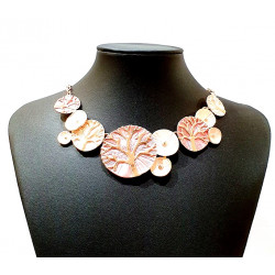 pink and copper tree necklace
