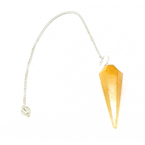 faceted yellow hematoid quartz pendulum