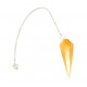 faceted yellow hematoid quartz pendulum