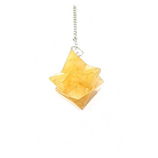 Hematoid quartz merkaba pendulum