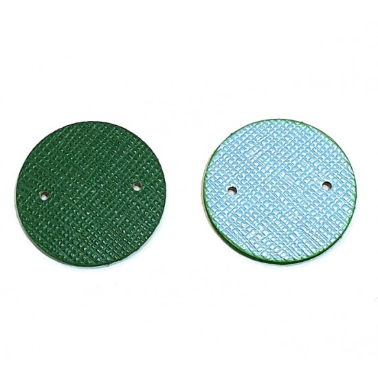 leather piece for earrings green / blue