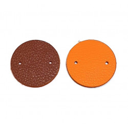 leather piece for earrings brown / orange