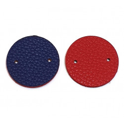 leather piece for earrings dark blue / red