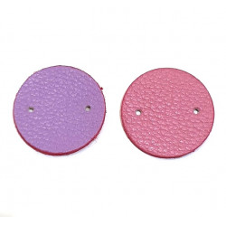 leather piece for earrings purple / pink