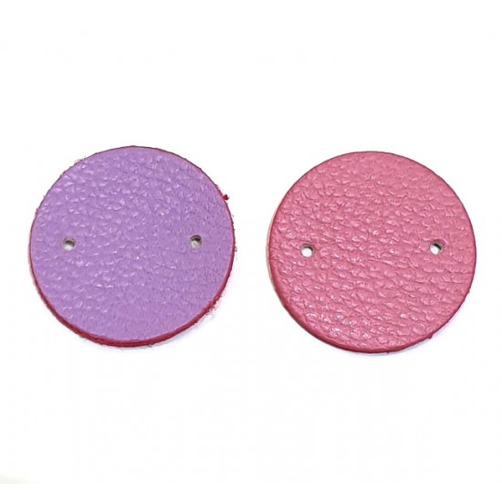 leather piece for earrings purple / pink