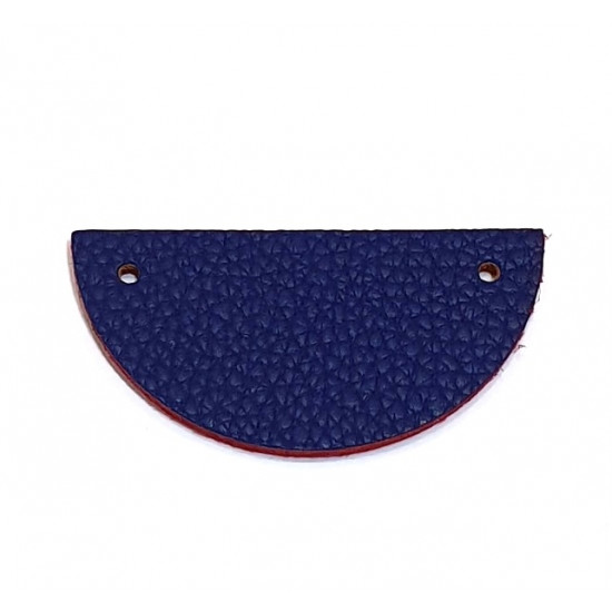 Leather piece for necklaces dark blue / red