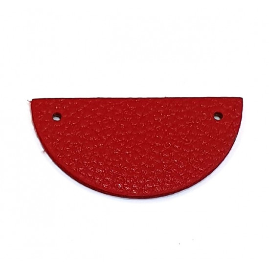 Leather piece for necklaces dark blue / red
