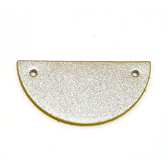 leather piece for necklaces metallic gray / yellow