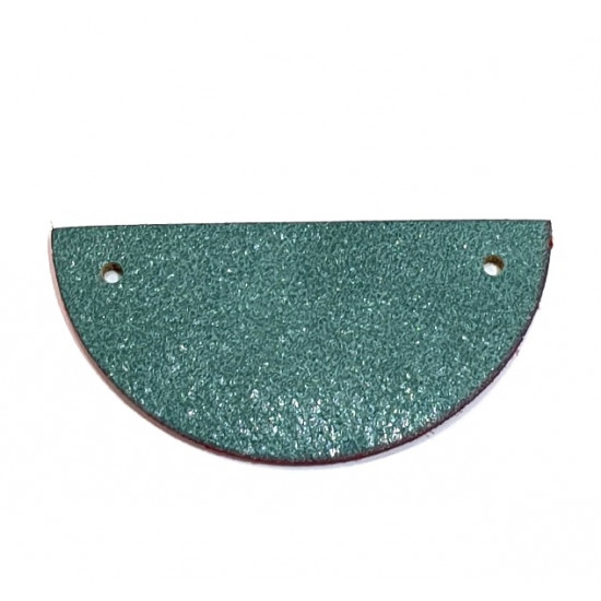 leather piece for necklaces red / Emerald-gray