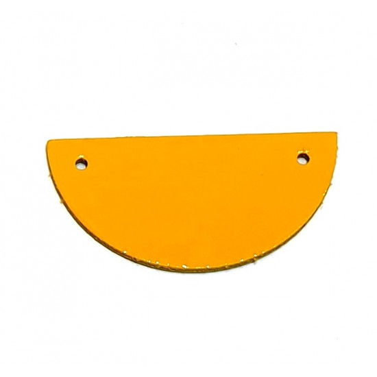 leather piece for necklaces metallic gray / yellow